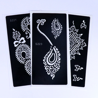 En stock, pochoirs réutilisables en PVC pour tatouages temporaires au henné, pochoirs pour peinture faciale, pochoirs pour art corporel, autocollants pour tatouages au henné