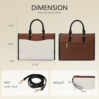 LOVEVOOK Fashion Ensemble de 2 sacs : Sac fourre-tout tendance à poignée supérieure, sac à bandoulière et pochette pour femme
