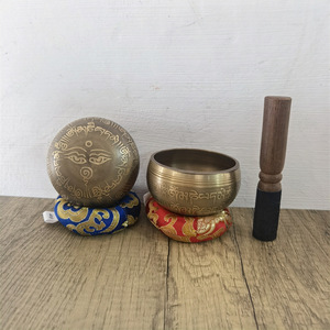 Nhà Máy Bán Tây Tạng Bát Đặt Handmade Brass Âm Thanh Thiền Tùy Chỉnh Ca Hát Bát Bộ Với In Tốt Lành Những Đám Mây - Product Image 3