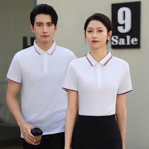 เสื้อโปโลผู้ชาย แขนสั้น ผ้าฝ้ายผสมโพลีเอสเตอร์ สำหรับฤดูร้อน ชุดทำงาน ปรับแต่งได้ ทรงเข้ารูป สีสันหลากหลาย - Product Image 5