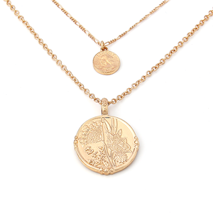 V & R Bijoux Femmes Con Imitation Or 2 Rangées Multi-couches Collier Bijoux - Product Image 2