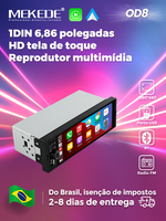 MEKEDE Brésil Entrepôt Radio Radio para carro universal sem fio MP5 de botao unico de 6,86 polegadas
