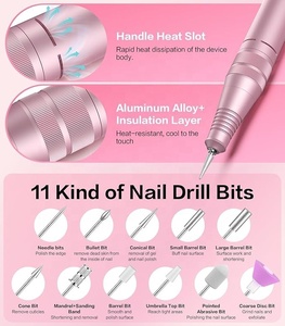 Taladro Eléctrico Profesional Inalámbrico para Uñas con 11 Brocas, 35000 RPM, Kit de Máquina para Uñas con Brillo DIY - Product Image 3