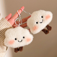 Pendentif Nuage Blanc en Peluche Mignon Kawaii pour Sac de Fille, Accessoire de Sac à Dos, Ornement de Sac d'École, Porte-clés de Voiture