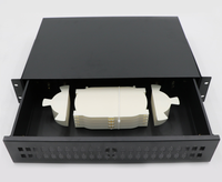 Kotak Terminal Serat Optik 24 Port Tipe Geser Panel Patch Konektor SC FC FTTH Tray Kabel Optik Premium Pabrik Zhejiang