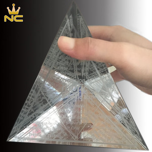 Tùy Chỉnh Kim Tự Tháp Hình Tam Giác Cân Bằng Tùy Chỉnh <span class=keywords><strong>Tetrahedron</strong></span> Tinh Thể Với 3 Mặt Trên Đế Tam Giác - Product Image 2