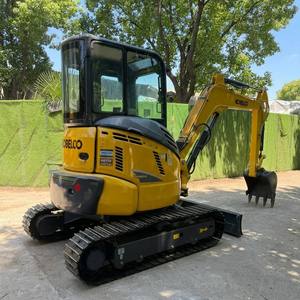 Mini-excavatrice d'occasion Kobelco SK35SR-6 d'origine japonaise |   Excavatrice à bras oscillant zéro de 3,5 tonnes |   Prêt à travailler pour le service municipal des jardins - Product Image 1
