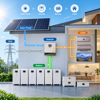 Système complet de stockage d'énergie solaire tout-en-un pour maison, avec batterie 10 kW, panneaux photovoltaïques 10 kW, et système hybride 3 kW pour balcon, hors réseau 100 kW