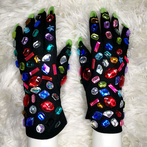 Gants de fête avec strass pour femmes, gants élégante à la mode, 2022 - Product Image 1