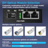 Convertisseur de média fibre optique Gigabit ZoeRax, 1 port fibre, 2 ports RJ45, 1,25 Gbit/s, module émetteur-récepteur Ethernet SFP LC monomode BiDi
