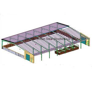 50X20X10 Hangar d'équitation intérieur en acier léger et économique, préfabriqué, avec services de soudage et de découpe - Product Image 6