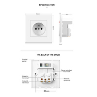 Prise murale simple en plastique personnalisée NOVSKI, norme européenne 86*86mm, 10~10A, 220~250V, courant nominal