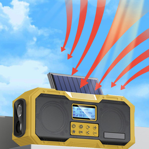 Radio FM Portátil con Energía Solar, Altavoz Integrado, Batería Recargable de 5V CC, Pantalla LCD, Uso de Emergencia, Amarillo - Product Image 3