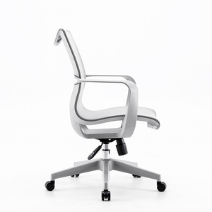 Silla ergonómica de oficina con asiento de malla de acero al por mayor, taburete para personal de oficina, silla de dibujo con ruedas - Product Image 2