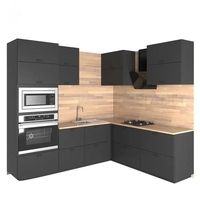 Chine Ensemble de kitchenette moderne au design de petite cuisine populaire Armoire de cuisine en mélamine bon marché