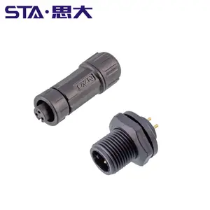 E7 6 Pin Female Socket Solder Cup Connector Front Panel Mount Threaded Coupling IP67 Waterproof Aviation Connector Plugs