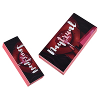 Boîte cadeau personnalisée pour rouge à lèvres avec insert en papier anti-rayures et miroir pour cosmétiques, boîte magnétique gaufrée pour brillant à lèvres et gloss