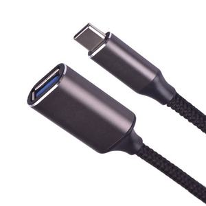 กระป๋องทองแดงสีดำ Braided 0.2M 30AWG ประเภท C ชายไปยัง <span class=keywords><strong>Usb</strong></span> หญิง OTG <span class=keywords><strong>สาย</strong></span>สำหรับโทรศัพท์มือถือ - Product Image 4