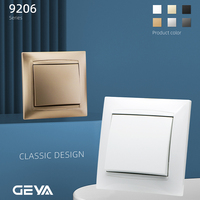 Interruptores de Pared GEYA Personalizados, Estándar Europeo, IP20, Impermeables, 82*82mm, 10A, 250V, 3 Vías, 1 Interruptor, Duraderos, Fácil Instalación