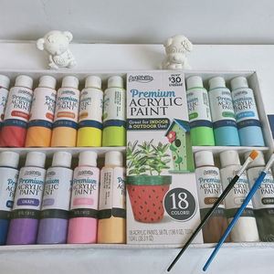 Pinturas Acrílicas de Alta Calidad en 12 Colores con Pincel, No Tóxicas, para Pintar sobre Lienzo - Product Image 2