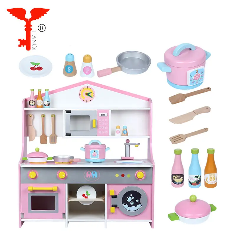 Big Play Kitchen Cooking Set di giochi di ruolo Set di giocattoli da cucina in legno per bambini