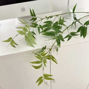 Flores Artificiales de Bambú Yasunobu en Jarrón, 100cm-200cm, Plástico Verde, Decoración Interior para Salón de Té, Diseño de Hotel - Product Image 4