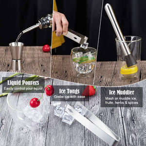 Wuyi Camol Bartender Kit 22pcs: 800ml 550mlボストンシェーカー、ジガー、ツール、ストーン、バッグ | Mixology <span class=keywords><strong>Pro</strong></span>セット | バーテンダーキット - Product Image 4