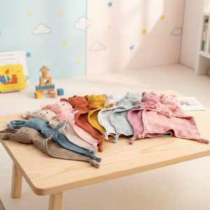 Manta de Gasa de Algodón Puro de Doble Capa para Niños, Toalla de Saliva para Bebés <span class=keywords><strong>Recién</strong></span> Nacidos, Linda Toalla de Saliva, Toalla para Dormir Cómodamente - Product Image 2