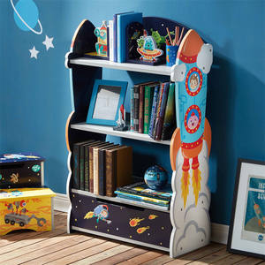 Étagères de rangement pour enfants meubles pour bébés conceptions thématiques de l'espace extra-atmosphérique garçons filles enfants bibliothèque à trois couches avec tiroirs de rangement - Product Image 2
