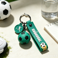 Porte-clés de football en PVC avec logo personnalisé, vente en gros de porte-clés en caoutchouc PVC 3D, fabricants de porte-clés de football