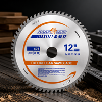 Lame de scie circulaire TCT 60T de 12 pouces (305*30mm) avec tranchant de 3,2mm en carbure pour la découpe du bois massif et du contreplaqué