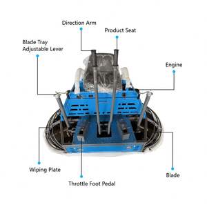 Machine à lisser le béton autoportée haute performance, moteur 25-27 CV, 8 lames (360x150mm), faible coût d'entretien pour le finissage et le nivellement - Product Image 3
