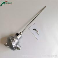 Termopar de resistencia térmica Pt100 de acero inoxidable de 3 hilos con rosca NPT M20x1.5