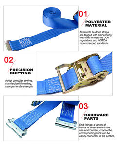 Sangle à cliquet E-Track de haute qualité 2 pouces 4400 LBS avec 100 % polyester et acier allié <span class=keywords><strong>pour</strong></span> la logistique et l'utilisation en fourgonnette - Product Image 4