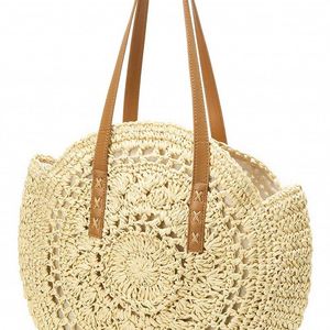 Serrure de sac à main au design crocheté, sacs à cosmétiques à perles, sacs à main en bambou à lanières, chaîne, papier, bloc de sécurité, sac à fermeture à torsion, motif fraise Mexique - Product Image 2