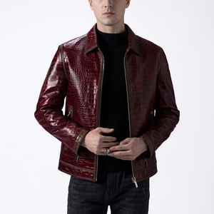 Chaqueta de Invierno para Hombre, Corte Clásico, Personalizable, de Piel de Vaca Repujada, con Logotipo Frontal, Ligera, Transpirable, Ecológica, Diseño Elegante - Product Image 1