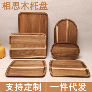 Plateau en bois d'acacia 20x30cm, plateau rectangulaire pour servir des fruits, du pain, vaisselle de table - Product Image 4