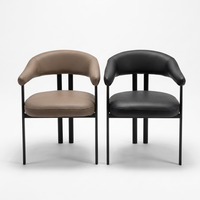 Chaise de salle à manger en cuir moderne - Empilable, légère, stable, écologique pour la maison, le bureau, l'hôtel et l'extérieur