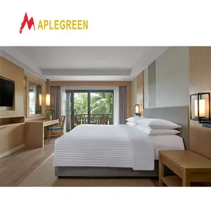 木制公寓卧室家具套装中密度纤维板现代风格酒店卧室家具套装