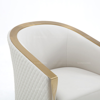 Fauteuil en cuir moderne italien 1 place avec pieds en métal, fauteuil de loisirs moderne pour salon ou hôtel, canapé individuel