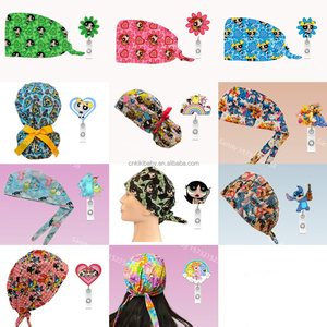 Cappello da Lavoro con Laccetti per Salone di Bellezza, Laboratorio, Negozio di Animali, Infermieri e Dottori, con Set di Porta Badge Abbinati - Product Image 3