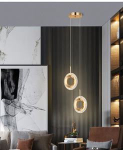 <strong>Light</strong> Luxury Bedside <strong>Chandelier</strong> Master Bedroom Modern and Simple Dining Room Long Line <strong>Small</strong> LED Gold Pendant <strong>Light</strong> - Product Image 3