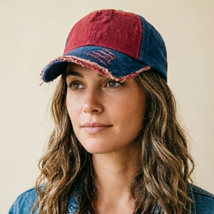 Custom Embroidery Washed Denim Baseball <b>Cap</b> Adjustable Torn Jeans <b>Cap</b> Vintage Distressed Baseball Hats for Men <b>Women</b> - Product Image 3