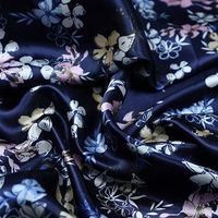 Tissu satiné brocart américain extensible 100% polyester élasthanne imprimé floral rose en rouleaux pour doublure de mariage