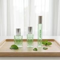 Flacon de parfum carré en verre de 10 ml avec bille roll-on et pulvérisateur, flacon cosmétique miniature vide format voyage pour échantillon de parfum