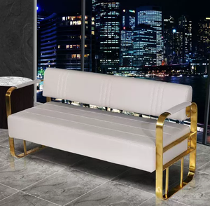 เก้าอี้โซฟาหรูหราสำหรับร้านเสริมสวย เก้าอี้ยาวสำหรับรับรองแขกในร้านทำผม เก้าอี้รอสำหรับร้านทำผมบนโซเชียลมีเดีย เก้าอี้โซฟาสไตล์โซฟา - Product Image 6