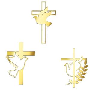 Grand gâteau en forme de <span class=keywords><strong>croix</strong></span> en acrylique doré pour baptême et autres célébrations comme Thanksgiving Pâques Baptême Souvenir Décoration - Product Image 5