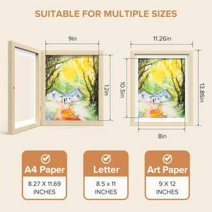 Cadre pour l'art des enfants, cadres pour œuvres d'art des enfants, ouverture frontale interchangeable, cadre de rangement pour photos d'enfants pour mur, pour ranger les travaux manuels, les dessins - Product Image 6