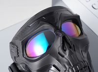 Masques tactiques intégraux respirants pour la protection extérieure et la conduite, motif squelette