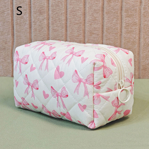 Custom Wholesale Bow <strong>Quilted</strong> <strong>Makeup</strong> <strong>Bag</strong> Set Large Capacity Zipper Cotton Cosmetic <strong>Bag</strong> Travel <strong>Makeup</strong> <strong>Bag</strong> for Women - Product Image 5